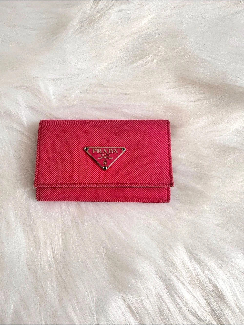 Prada Key Holder Pink nylon
